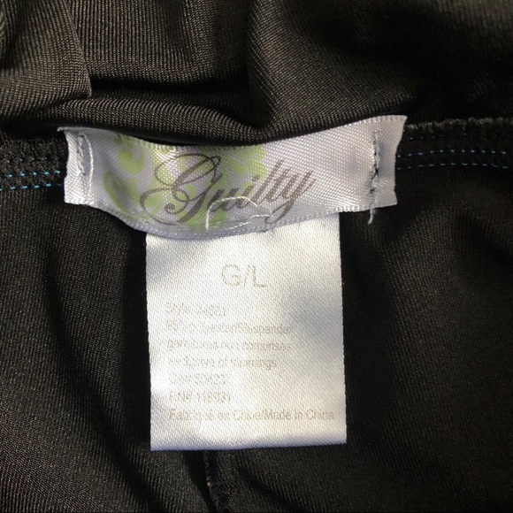 🎄 Guilty tights black  with blue stripes SZ L - Picture 5 of 6